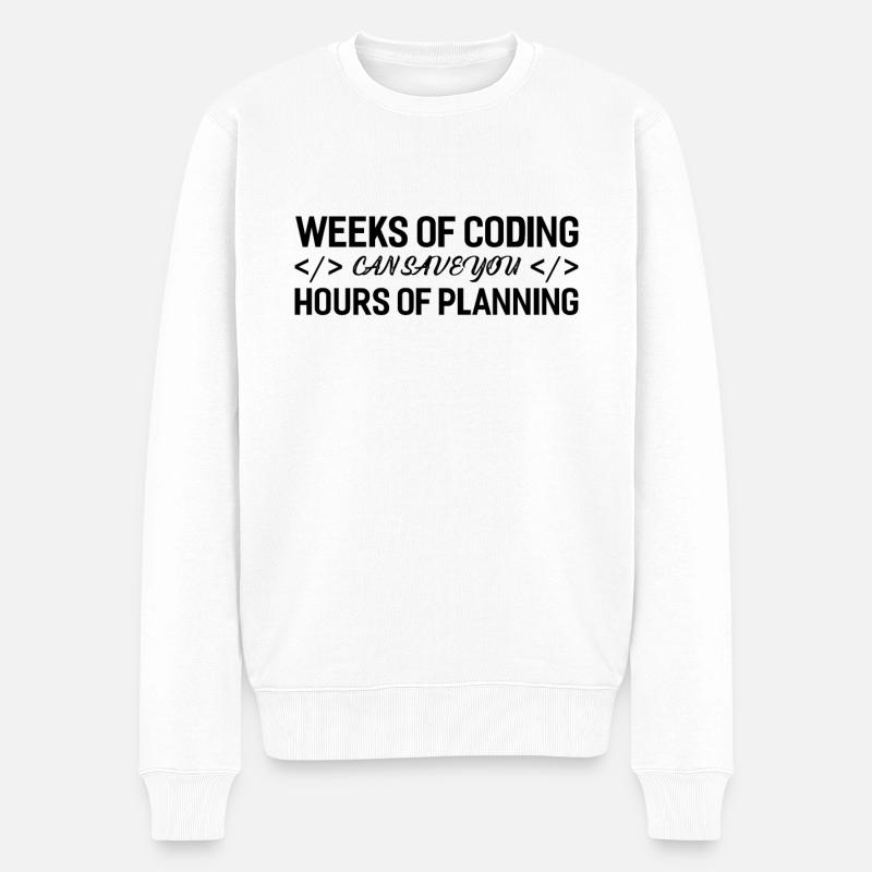 Programmierer Wochen Von Coding - Männer Premium Bio Pullover - Weiß