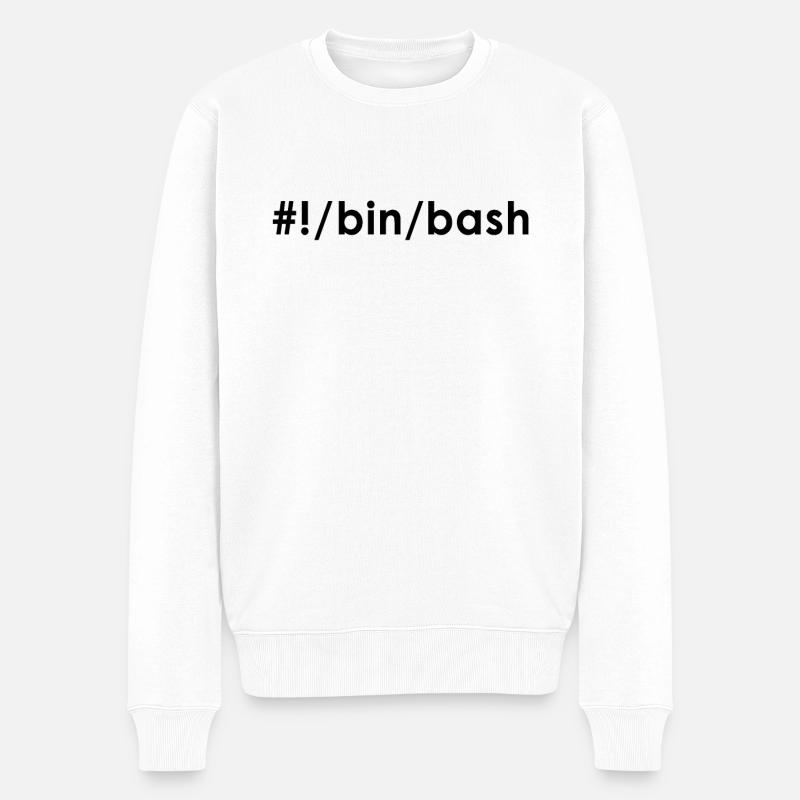Programmeur Admin Devops Linux Bash - Pull Premium bio Homme - blanc