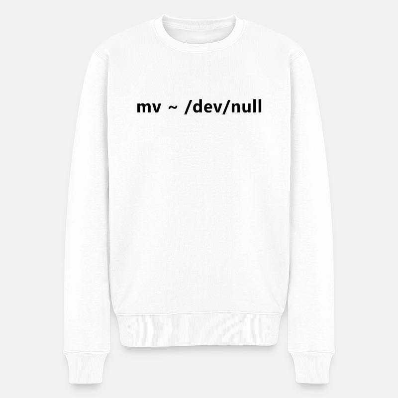 Linux Admin Gefährliche Linux Commands - Männer Premium Bio Pullover - Weiß