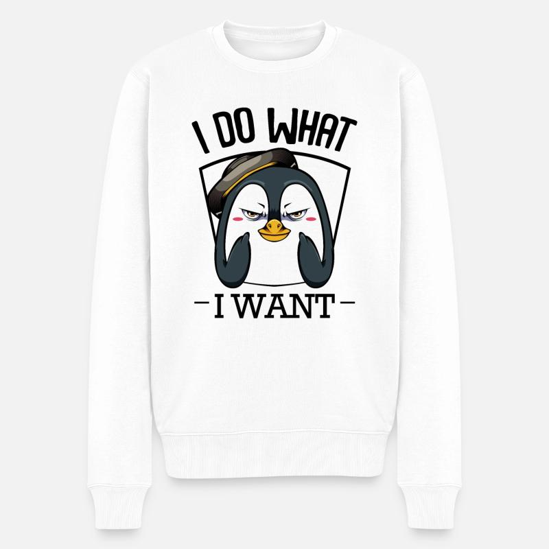 Pinguin - Männer Premium Bio Pullover - Weiß