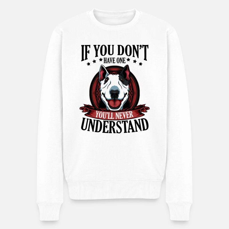 Bull Terrier - Männer Premium Bio Pullover - Weiß