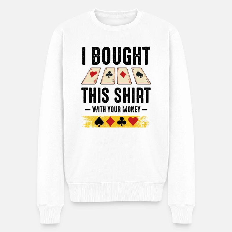 Poker - Pull Premium bio Homme - blanc