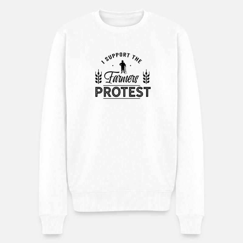 Bauernprotest Bauer Demonstration - Männer Premium Bio Pullover - Weiß