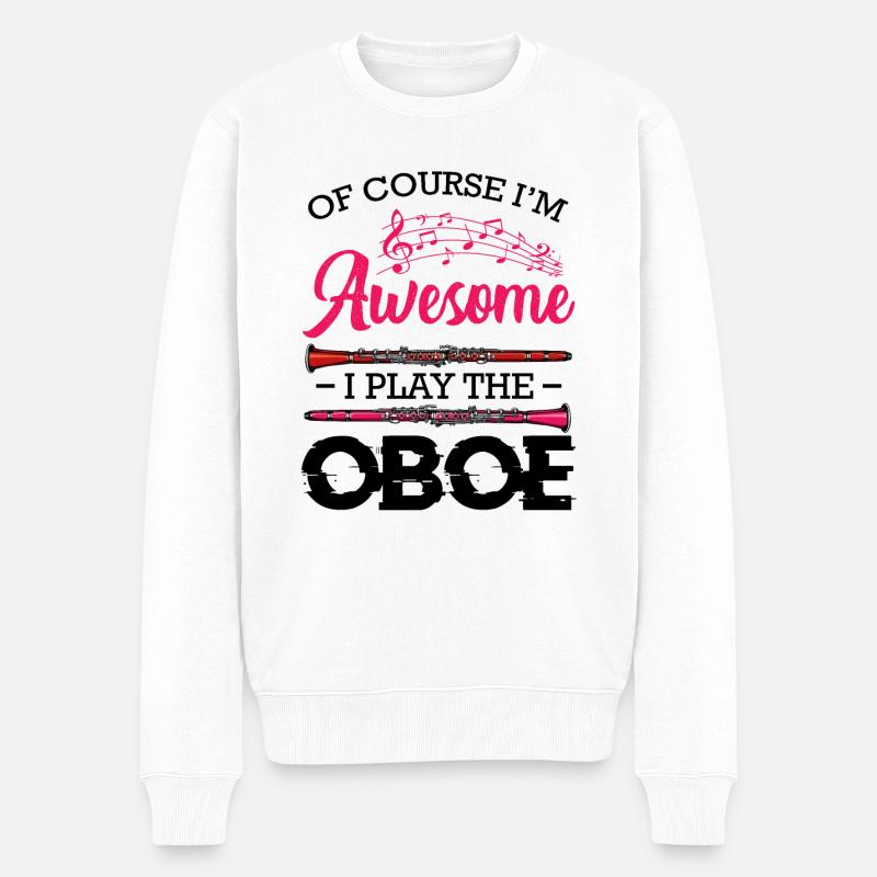 Oboe - Männer Premium Bio Pullover - Weiß