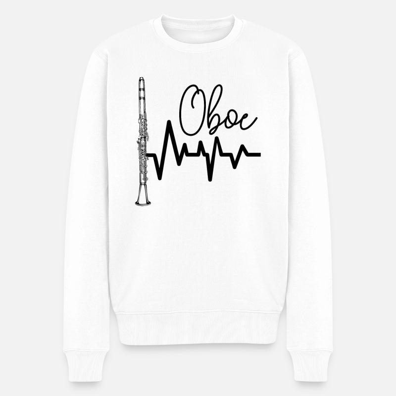 Oboe - Männer Premium Bio Pullover - Weiß