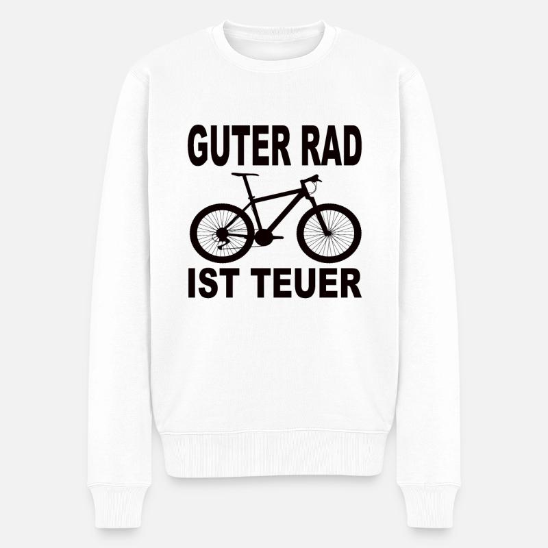 Fahrrad - Männer Premium Bio Pullover - Weiß
