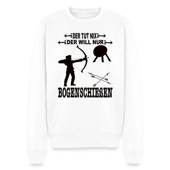 Bogenschütze - Männer Premium Bio Pullover - Weiß - Vorne - Thijin (182cm)