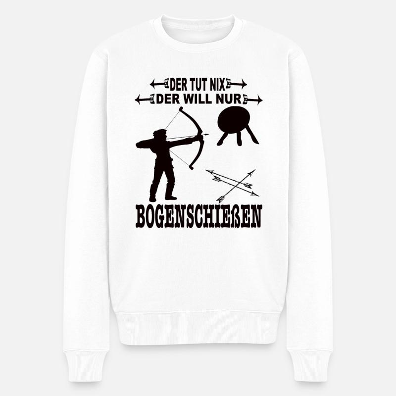 Bogenschütze - Männer Premium Bio Pullover - Weiß