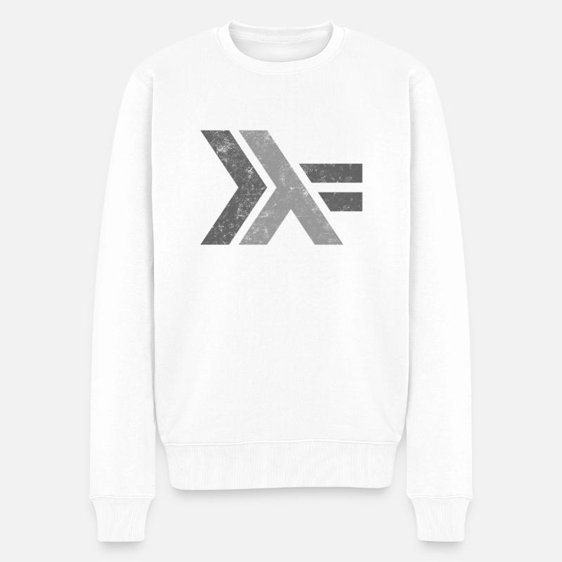 Haskell Programmiersprache Logo Design - Männer Premium Bio Pullover - Weiß