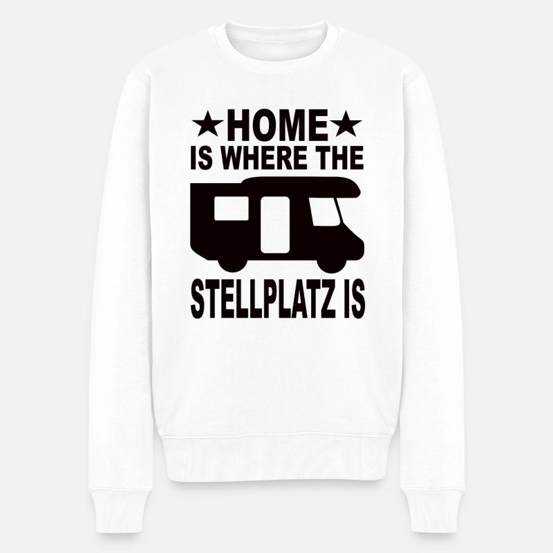 Camping - Männer Premium Bio Pullover - Weiß