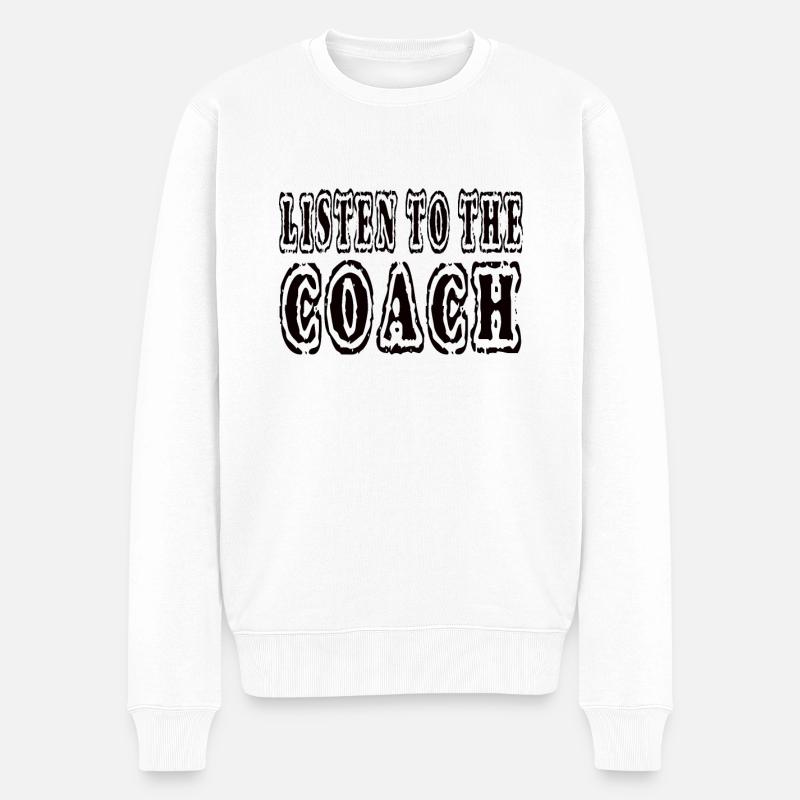 Fußballtrainer - Männer Premium Bio Pullover - Weiß