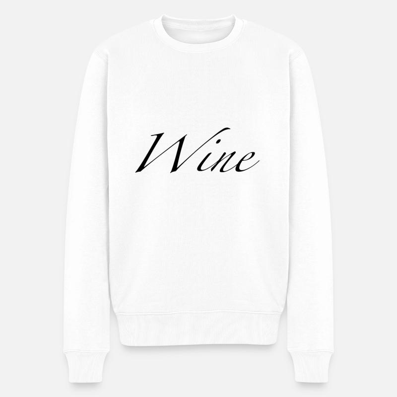 Wein Alkohol cooler Spruch - Männer Premium Bio Pullover - Weiß