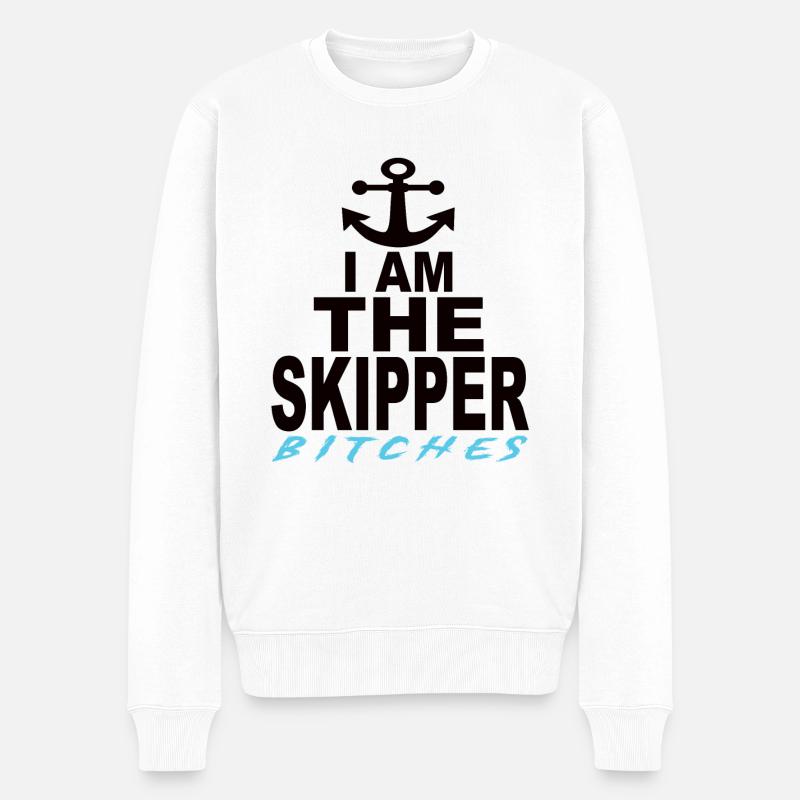 Skipper - Männer Premium Bio Pullover - Weiß