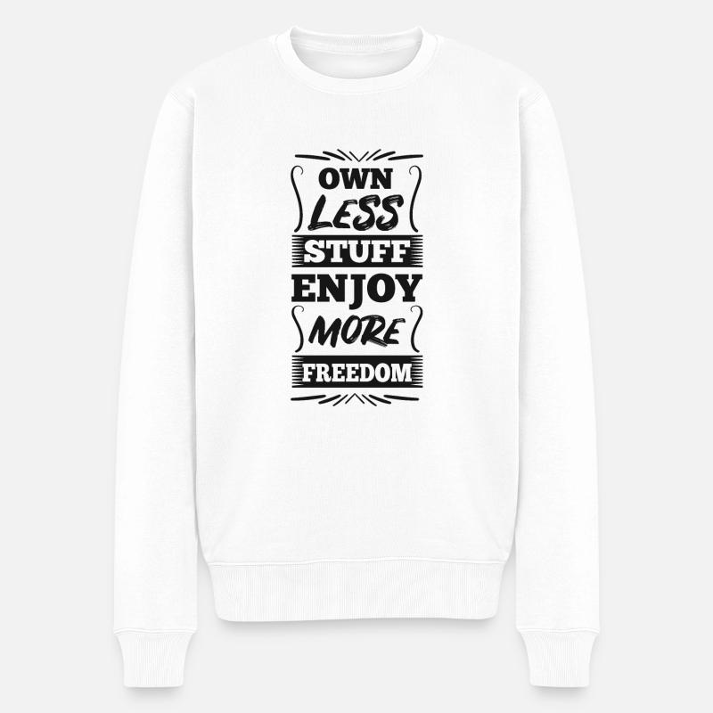 Minimalisme - Liberté - Pull Premium bio Homme - blanc