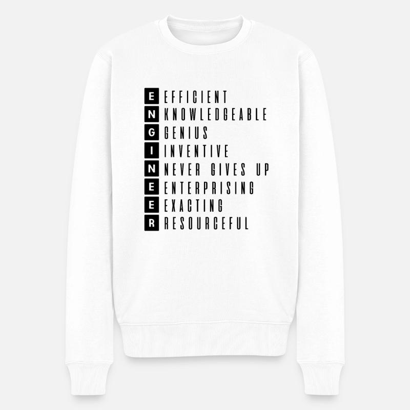 Engineer engineer genius wizard warlock - Men's Premium Organic Jumper - white