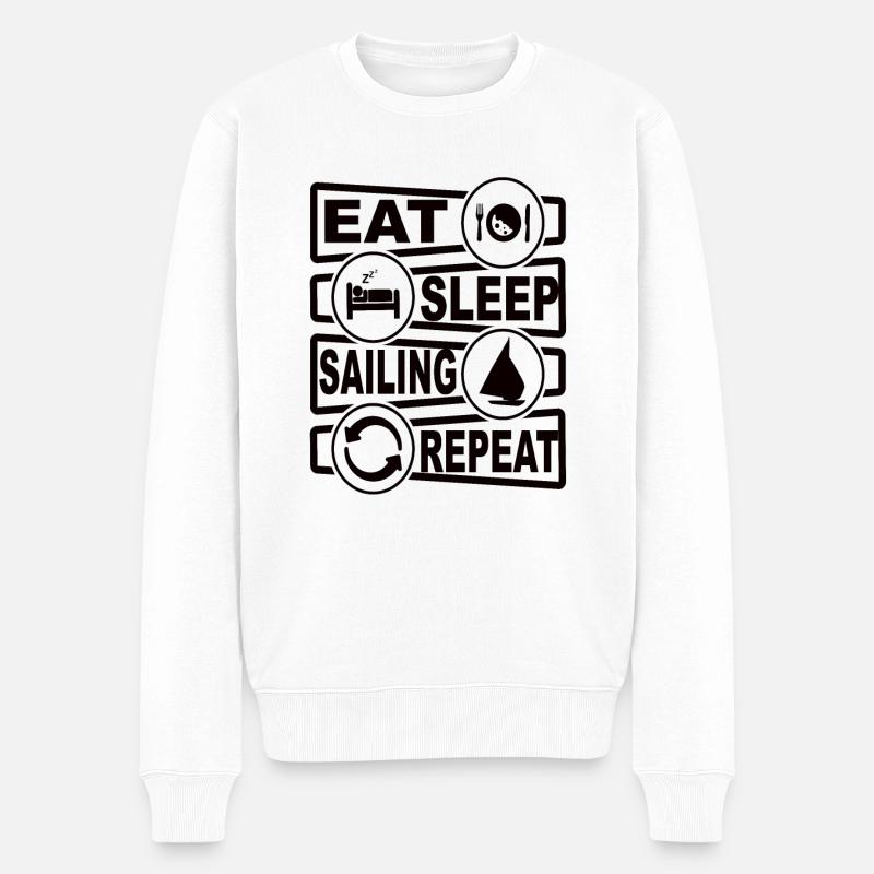 navigation à voile - Pull Premium bio Homme - blanc