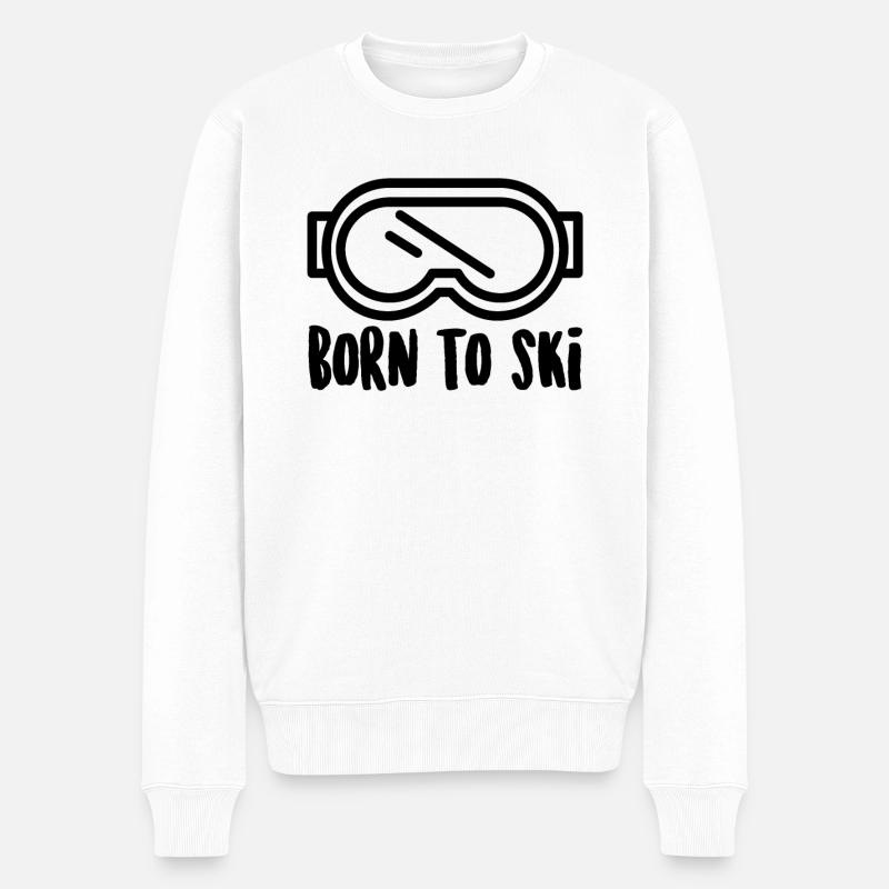Né pour skier - Pull Premium bio Homme - blanc