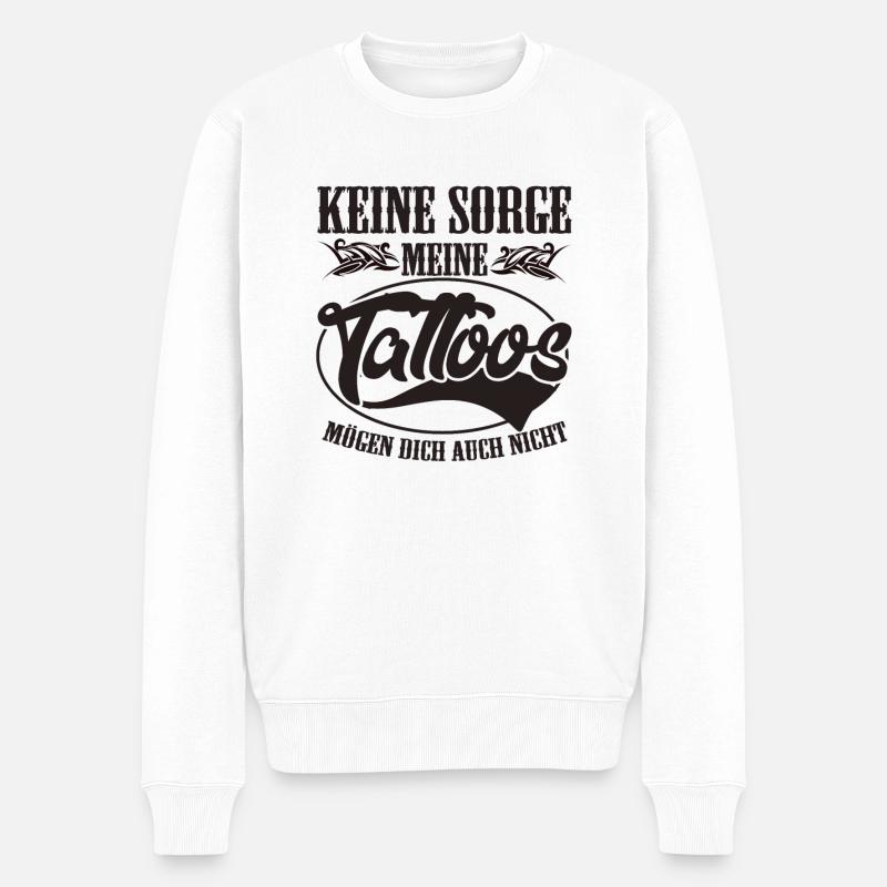 Tattoo - Männer Premium Bio Pullover - Weiß