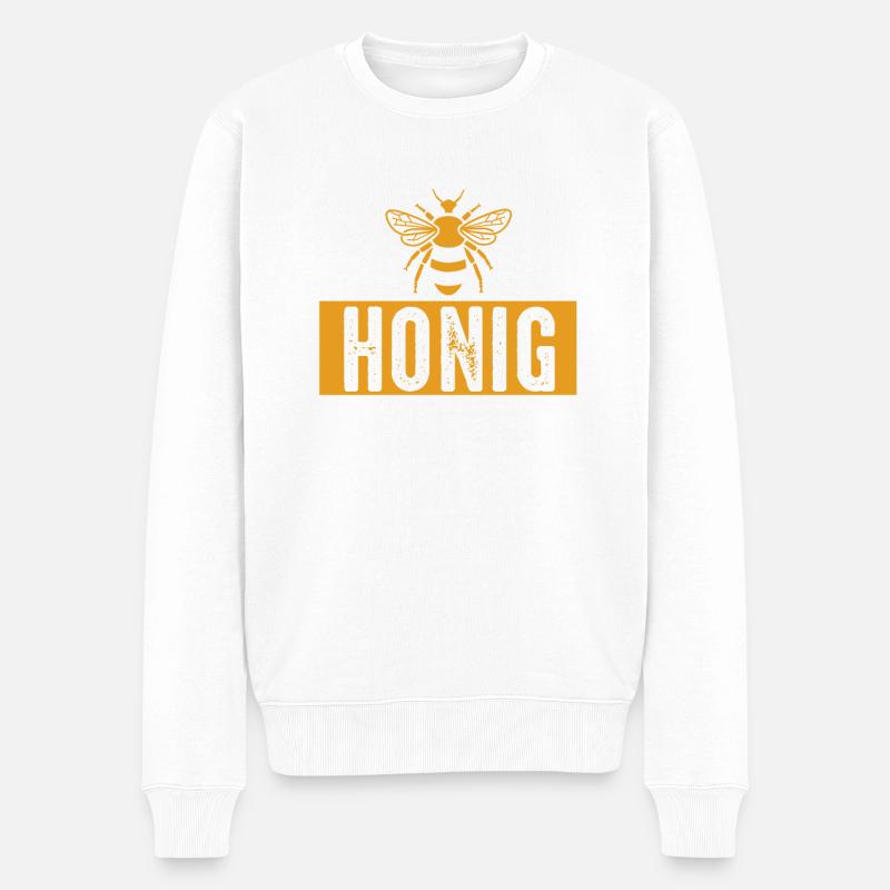Honig - Männer Premium Bio Pullover - Weiß