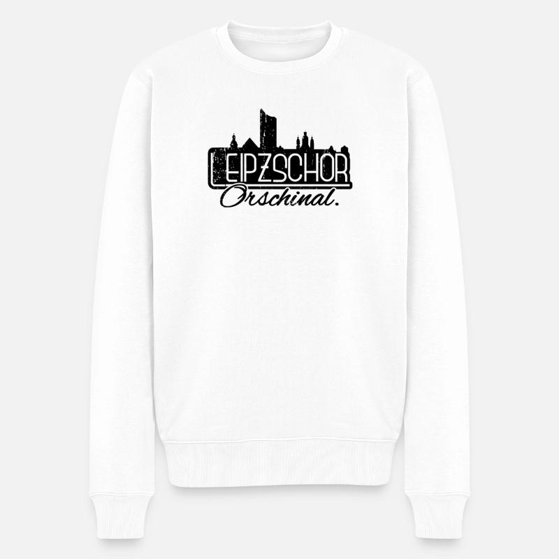 Leipzschor Orschinal Leipziger Original Leipzig - Männer Premium Bio Pullover - Weiß