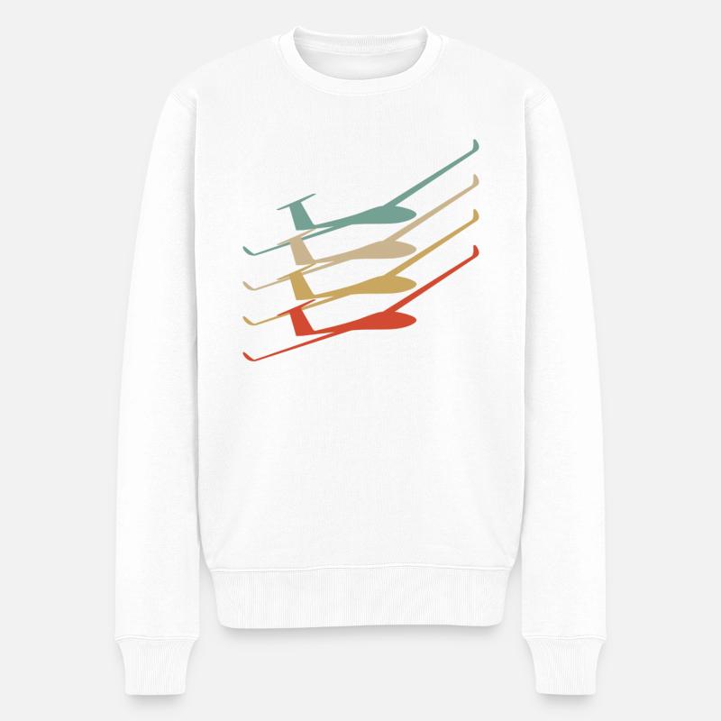 Segelflugzeug - Männer Premium Bio Pullover - Weiß