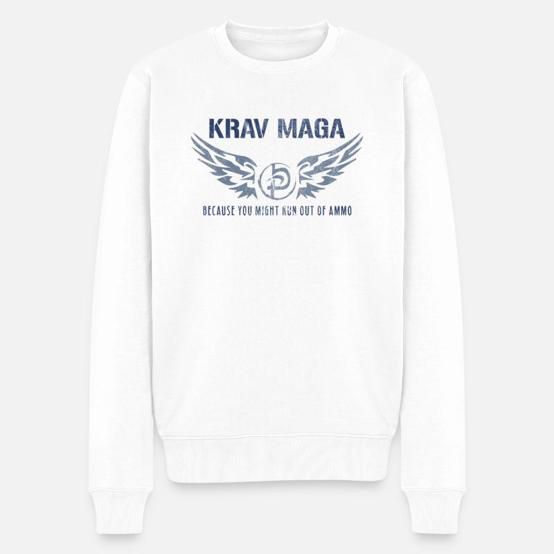 Krav Maga - Männer Premium Bio Pullover - Weiß