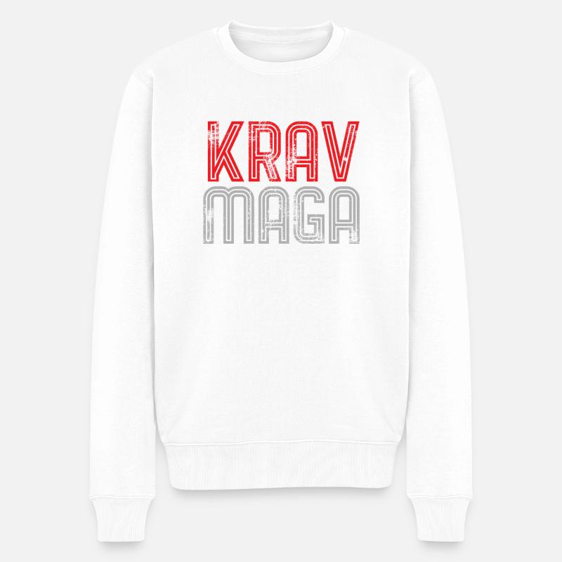 Krav Maga - Männer Premium Bio Pullover - Weiß