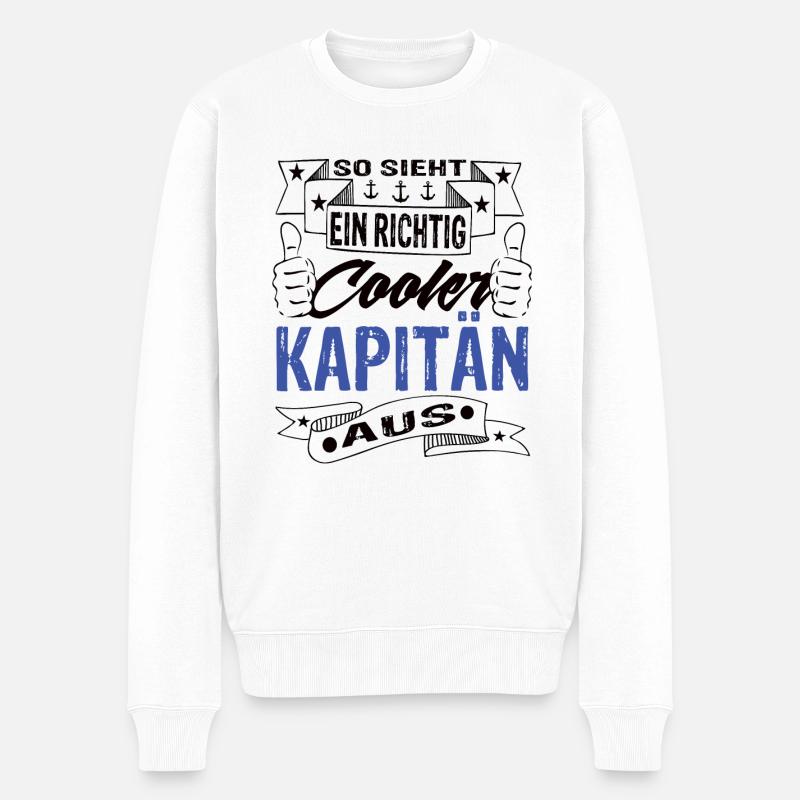 Kapitän - Männer Premium Bio Pullover - Weiß