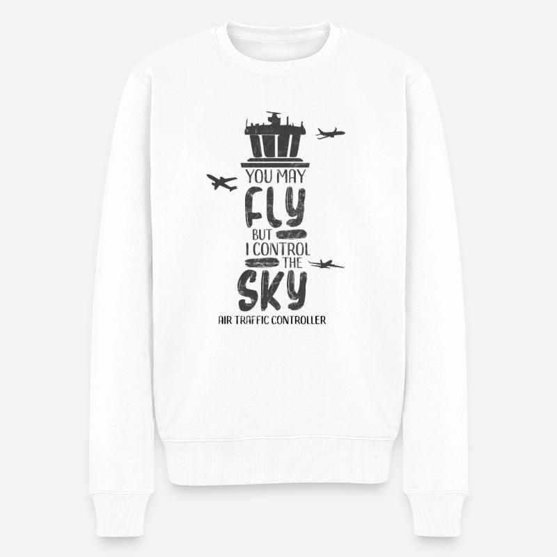Fluglotse - Männer Premium Bio Pullover - Weiß