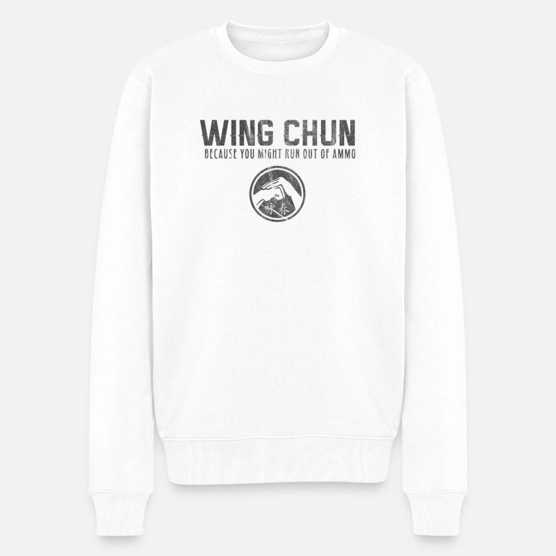 Wing Chun - Männer Premium Bio Pullover - Weiß