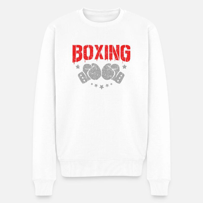 boxe - Pull Premium bio Homme - blanc