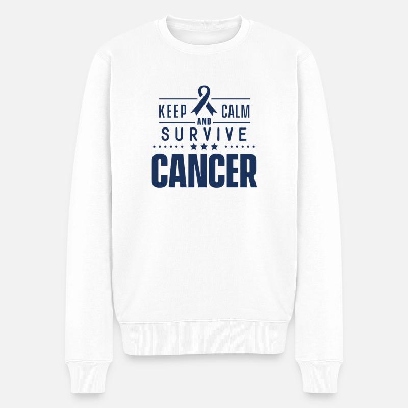 Krebs Tumor Überlebender Kämpfen Siegen - Männer Premium Bio Pullover - Weiß