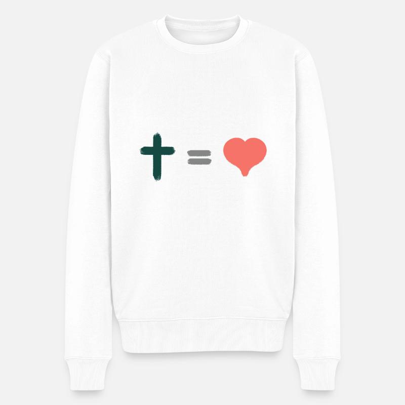 Hoffnung Gott & Christliche Klamotten - Männer Premium Bio Pullover - Weiß