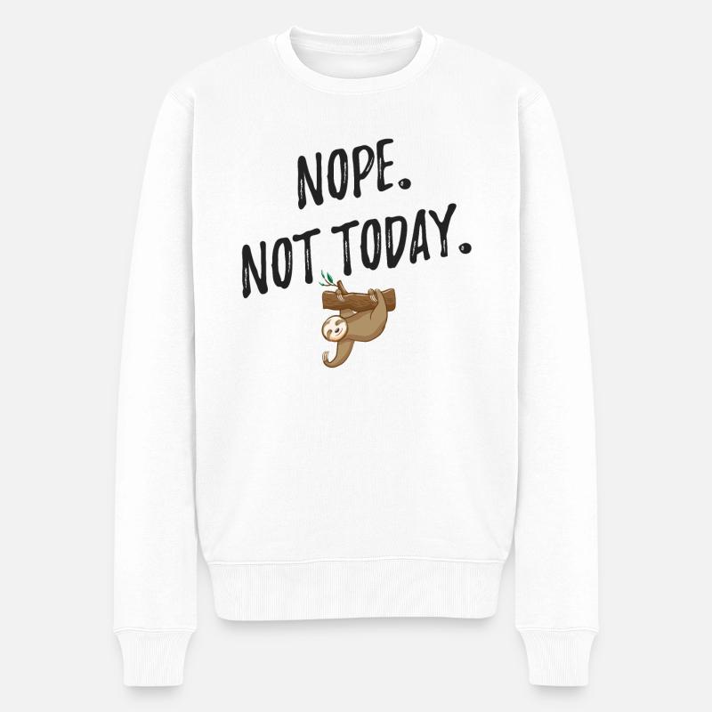 Faultier - Männer Premium Bio Pullover - Weiß