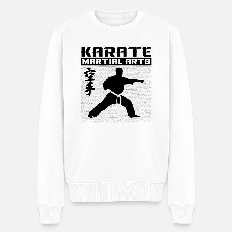 Karate - Männer Premium Bio Pullover - Weiß
