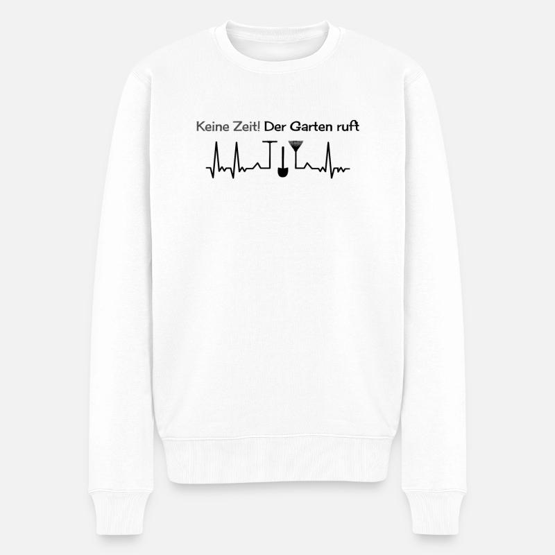Gärtner Herzschlag - Männer Premium Bio Pullover - Weiß