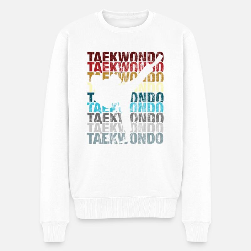 Taekwondo - Männer Premium Bio Pullover - Weiß