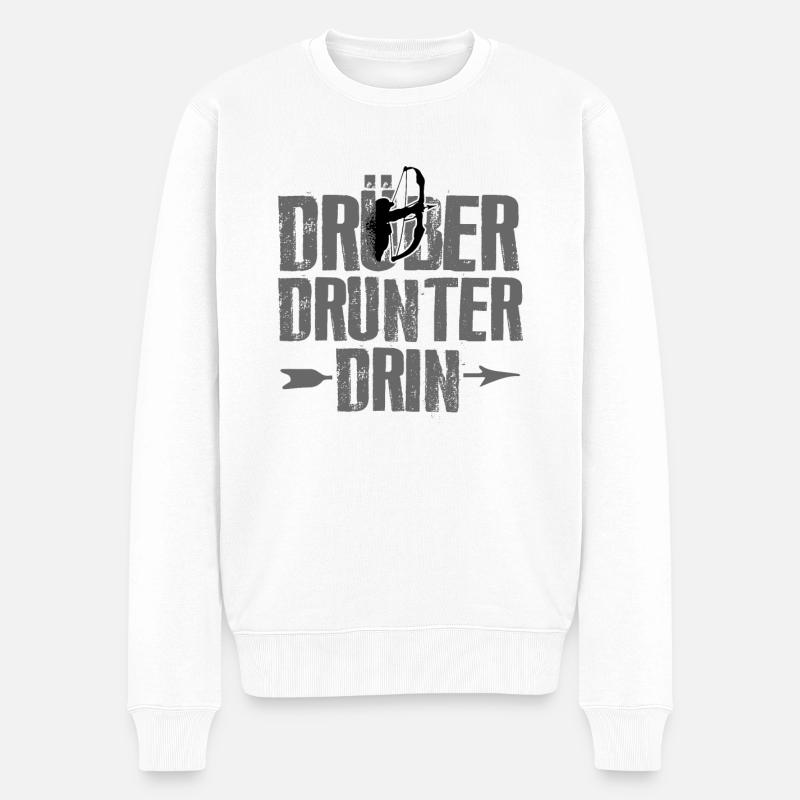 Bogenschießen - Männer Premium Bio Pullover - Weiß