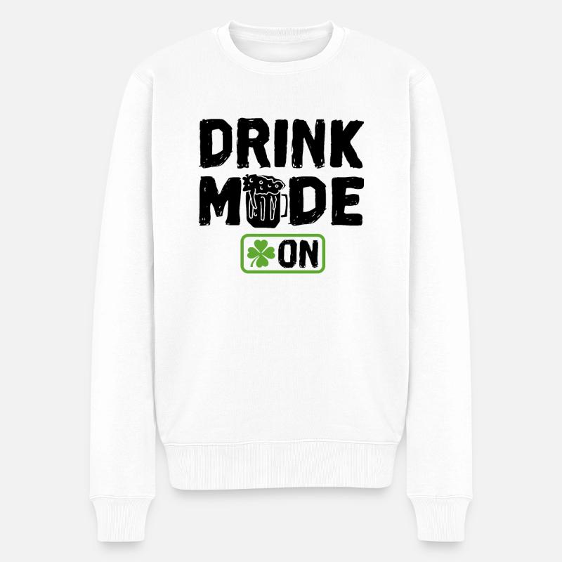 Drink Mode On - Pull Premium bio Homme - blanc