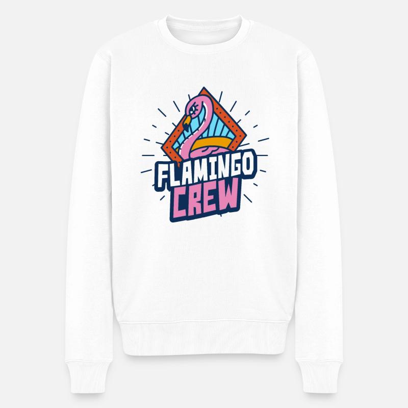 Flamingo Team - Männer Premium Bio Pullover - Weiß