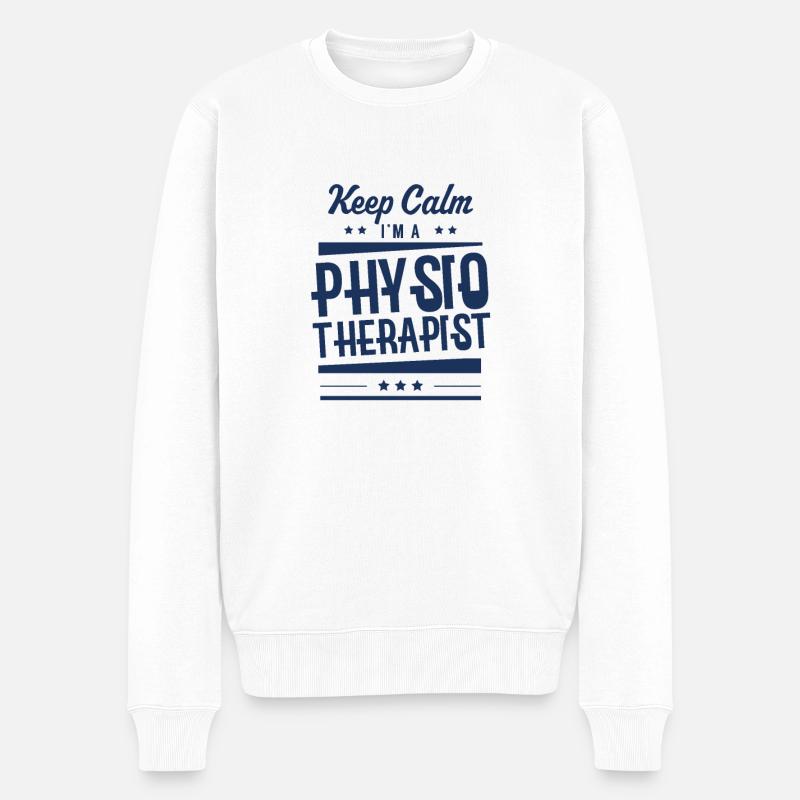 Team Physiotherapeut Physiotherapie Physio Beruf - Männer Premium Bio Pullover - Weiß