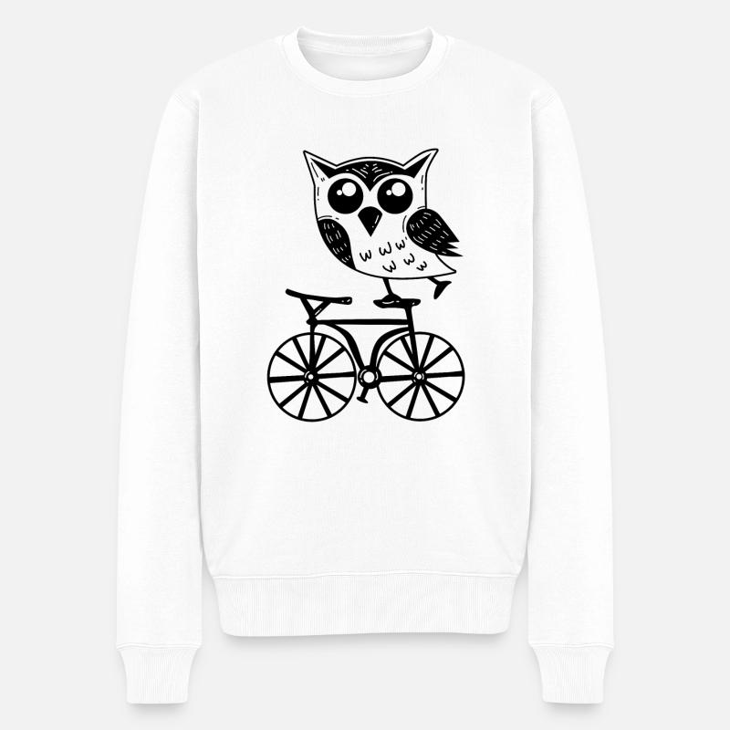 Vélo hibou - Pull Premium bio Homme - blanc