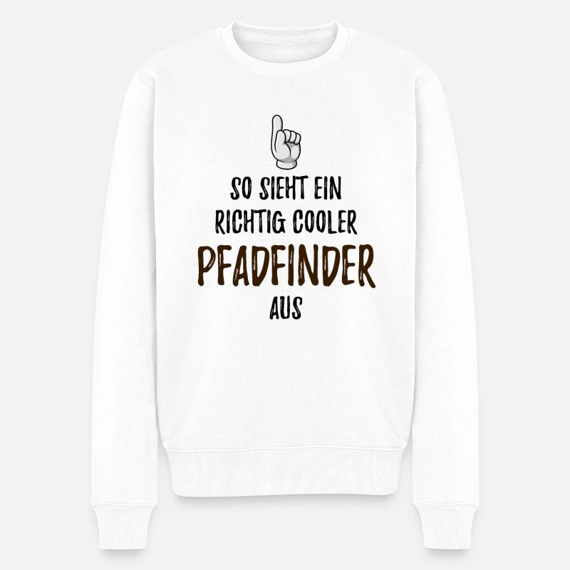 Pfadfinder - Männer Premium Bio Pullover - Weiß