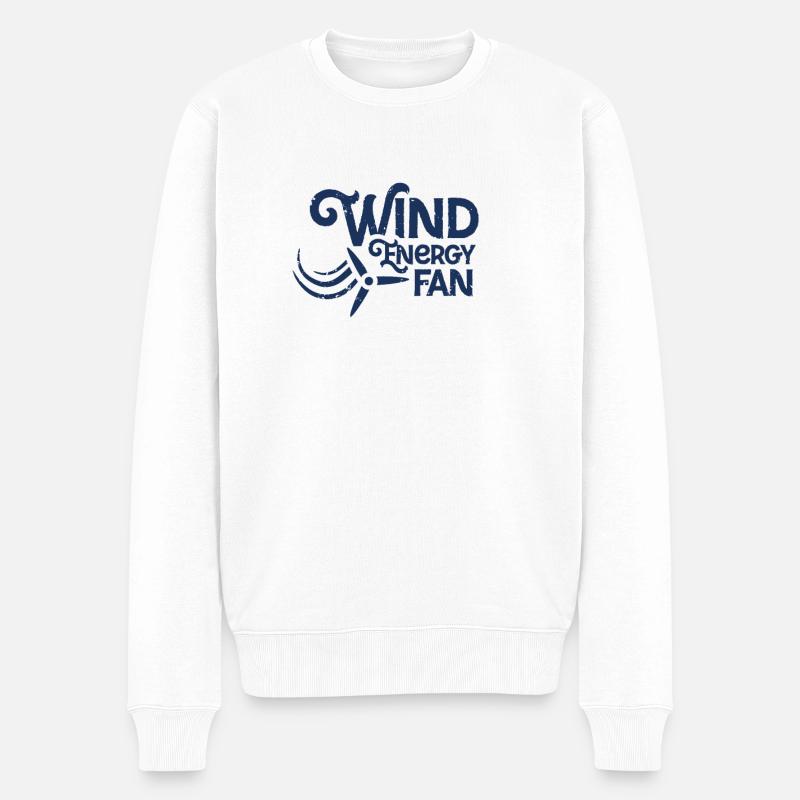 Énergie éolienne éolienne énergie éolienne - Pull Premium bio Homme - blanc
