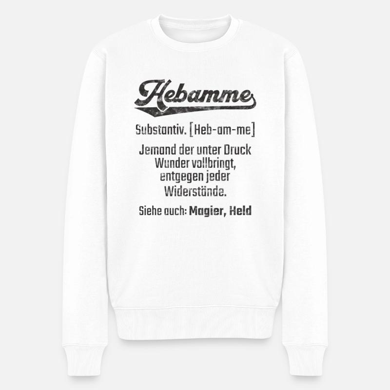 Hebamme Geburtshilfe Definition - Männer Premium Bio Pullover - Weiß