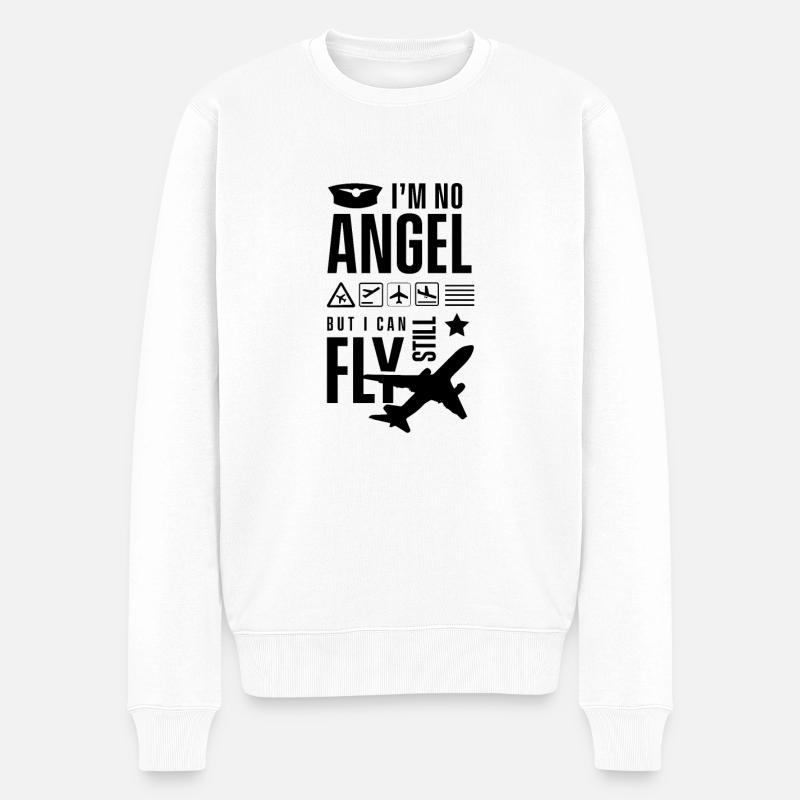Pilot - Männer Premium Bio Pullover - Weiß