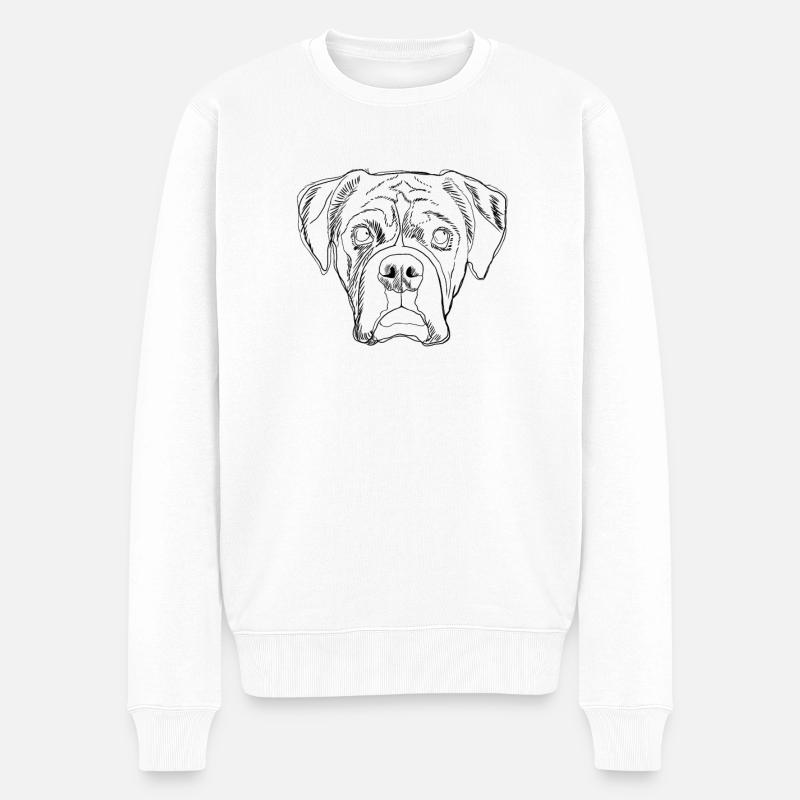 Boxer chien - Pull Premium bio Homme - blanc