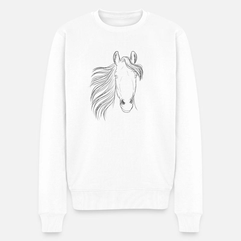 Cheval - Pull Premium bio Homme - blanc