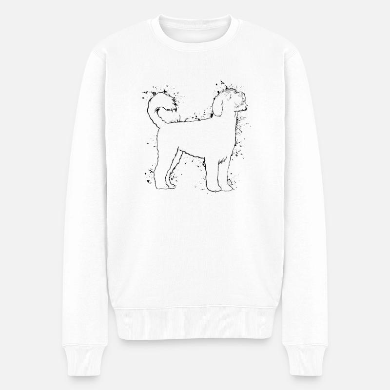 Chien d’eau portugais - Pull Premium bio Homme - blanc