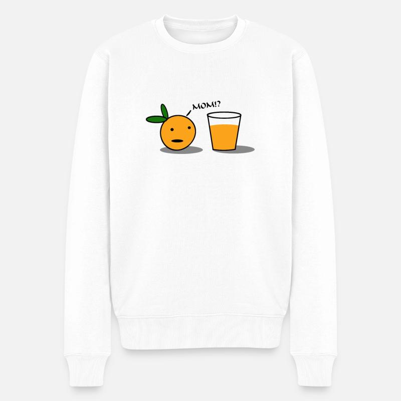 Auf Wiedersehen Frühstück Orange Mama - Männer Premium Bio Pullover - Weiß